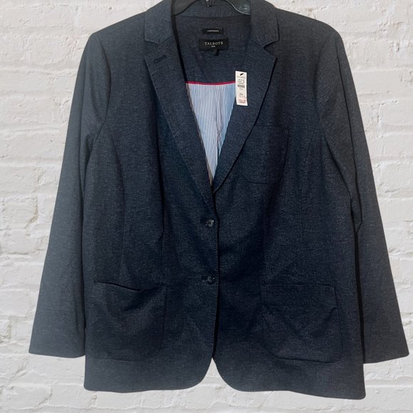 TALBOTS New Sz 18W Aberdeen 2 Button Stretch Blazer Lined Jacket Career $179 - Picture 6 of 10